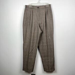 Vintage 100% wool plaid Requirements size 12 pleated straight leg pants